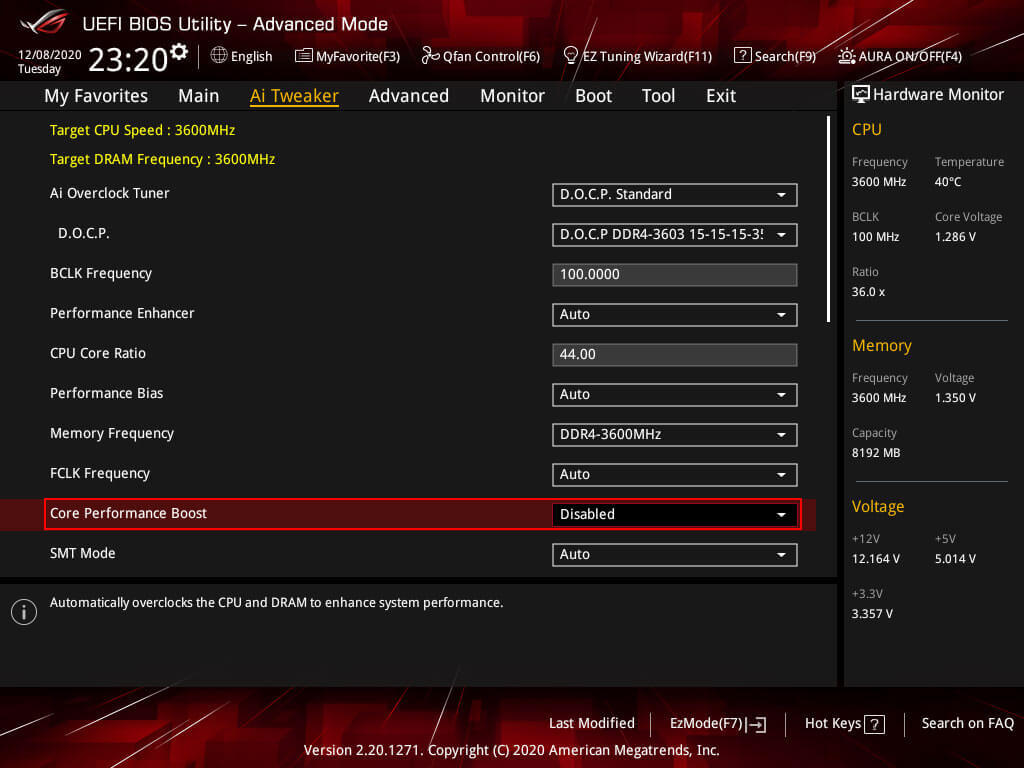 ASUS ROG Strix B450-F AMD CBS Menu 2