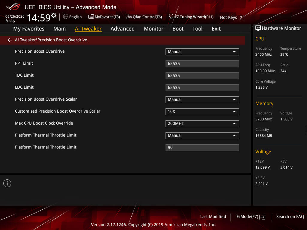 AMD PBO 2.0 BIOS settings