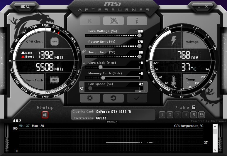 MSI Voltage slider