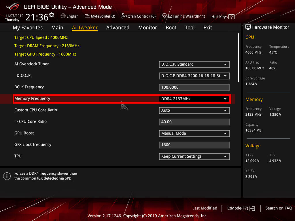 ASUS Strix X370 DDR4 frequency